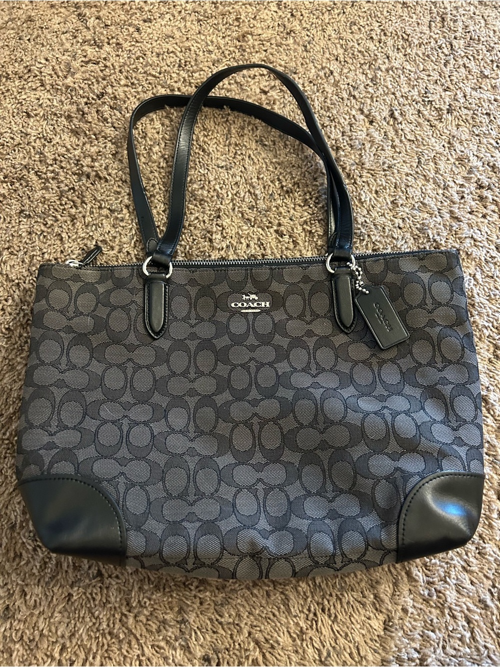 COACH Zip Top Tote In Signature Jacquard